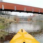 Vlašim - lávka pro pěší a cyklisty (4,4 m3/s, 2.3.2019)