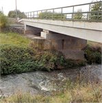 Železniční most Hořátev 11/2023, stav 1m3/s v Plaňanech