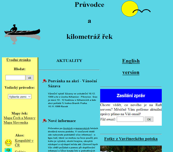 První desing webu První desing webu