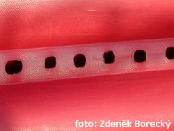Detail vyseknutých otvorů Detail vyseknutých otvorů
