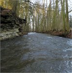 Před Chábory za stavu 3,3 m3/s v Cháborech, 6.1.2018